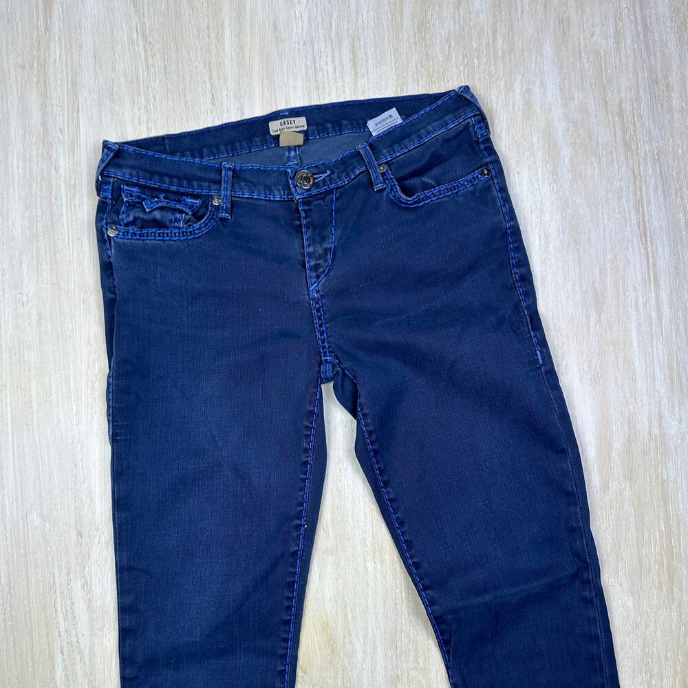 True Religion Casey Low Rise Super Skinny Dark Wash Flap Pocket Denim Jeans 29 - Picture 6 of 15